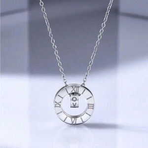 Elegant Timeless Love Necklace With crystals, Classic Clavicle chain silver